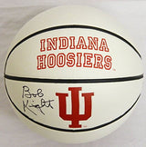Bobby Knight Signed Indiana Hoosiers White Logo Basketball