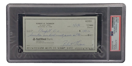 Bobby Thomson New York Giants Signed Bank Check PSA/DNA 85025555 - Sports Integrity