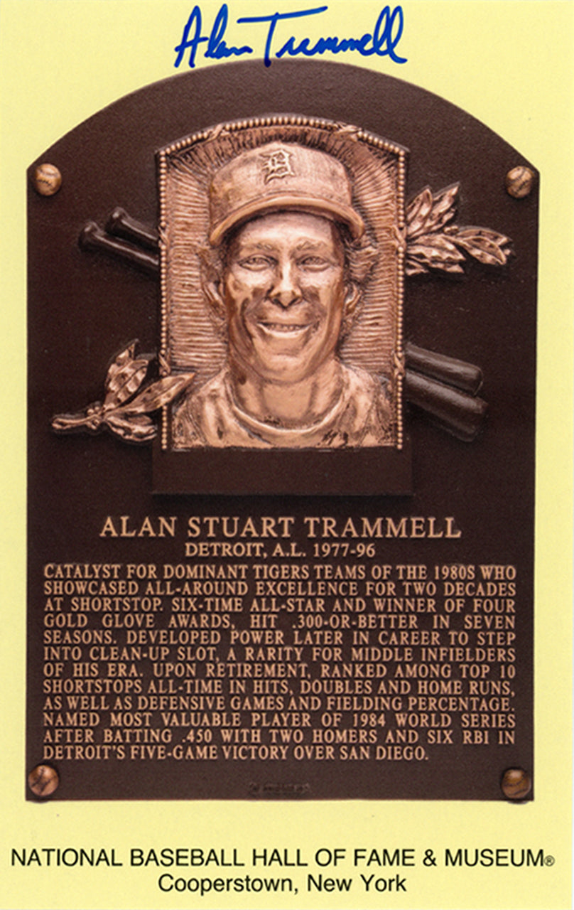 Alan Trammell Autographed HOF Postcard Detroit Tigers Beckett BAS Stock #137993