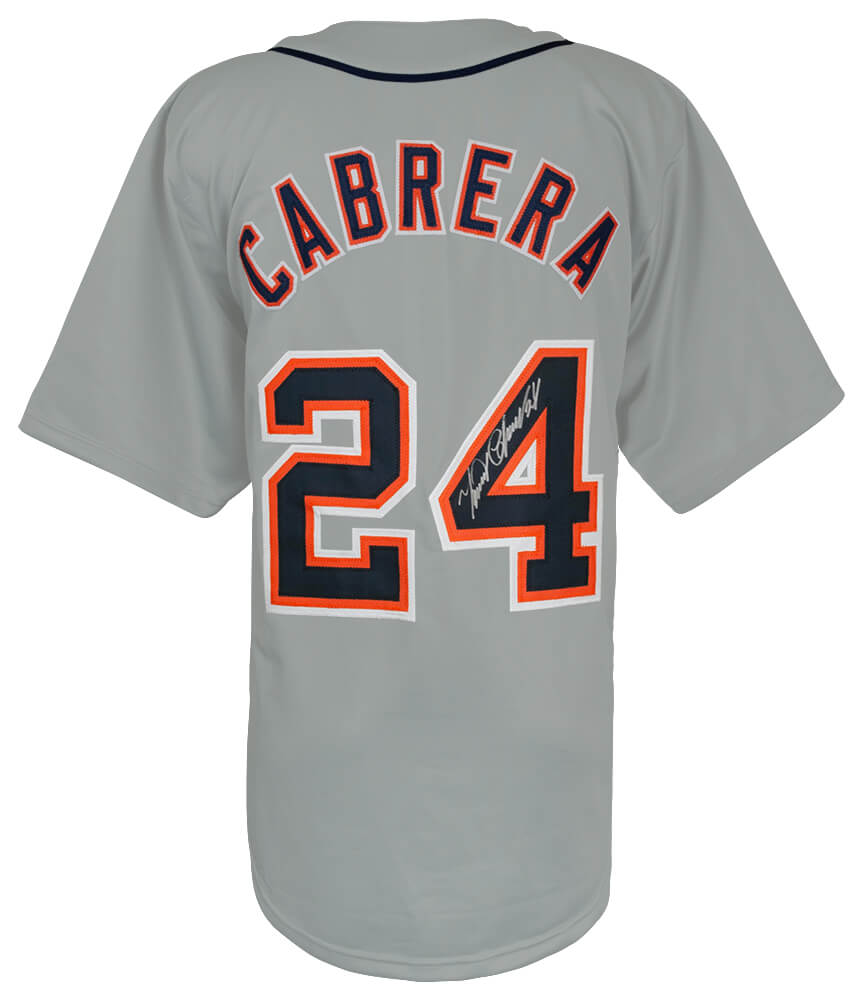 Miguel Cabrera Signed Grey Custom Baseball Jersey