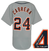 Miguel Cabrera Signed Grey Custom Baseball Jersey w/2012 Triple Crown