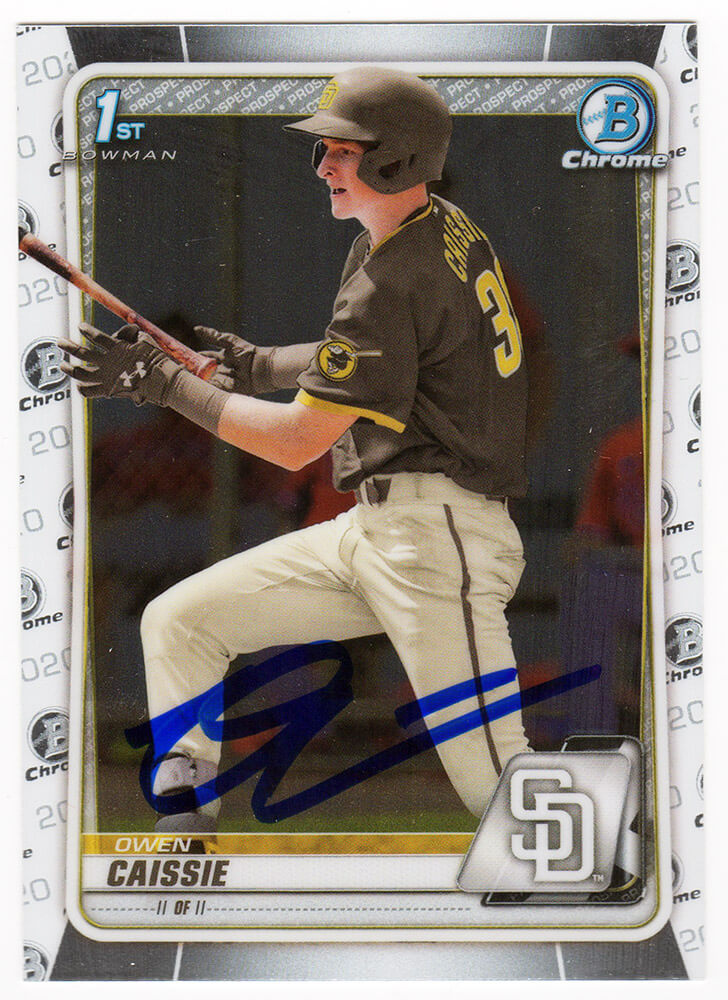 Owen Caissie Signed Chicago Cubs 2020 Bowman Draft Chrome Baseball Trading Card #BD-49