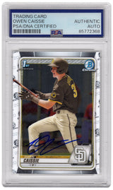 Owen Caissie Signed 2020 Bowman Draft Chrome Baseball Trading Card #BD-49 - (PSA Encapsulated)
