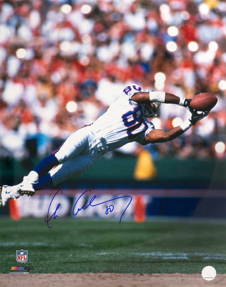 Chris Calloway Signed New York Giants White Jersey Diving Catch 16x20 Photo