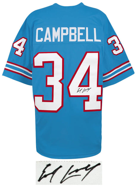Earl Campbell Signed Blue T/B Custom Football Jersey