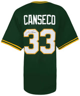 Jose Canseco Signed Green Throwback Custom Baseball Jersey