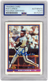 Rod Carew Signed Angels 1991 Bowman Baseball Card #4 - (PSA Encapsulated)