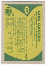 Cris Carter Signed Philadelphia Eagles 1989 Topps Football Rookie Card #121