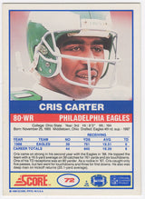 Cris Carter Signed 1989 Score Football Rookie Card #72 w/All I Do Is Catch TD's