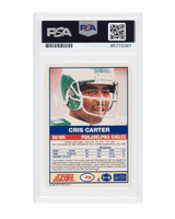 Cris Carter Signed 1989 Score Football Rookie Card #72 w/All I Do Is Catch TDs - (PSA Encapsulated)
