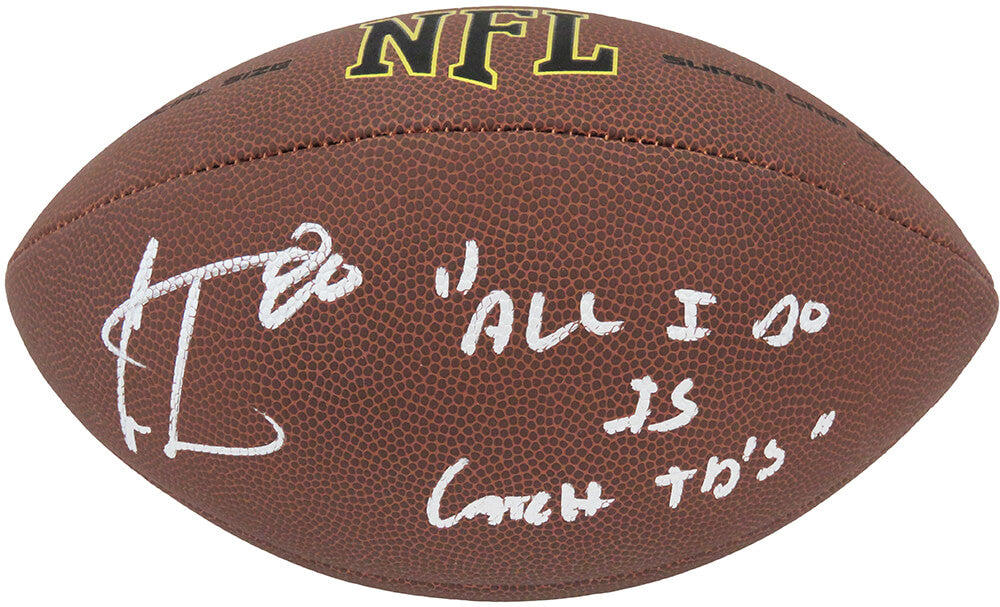 Cris Carter Signed Wilson Super Grip Full Size NFL Football w/All I Do Is Catch TD's