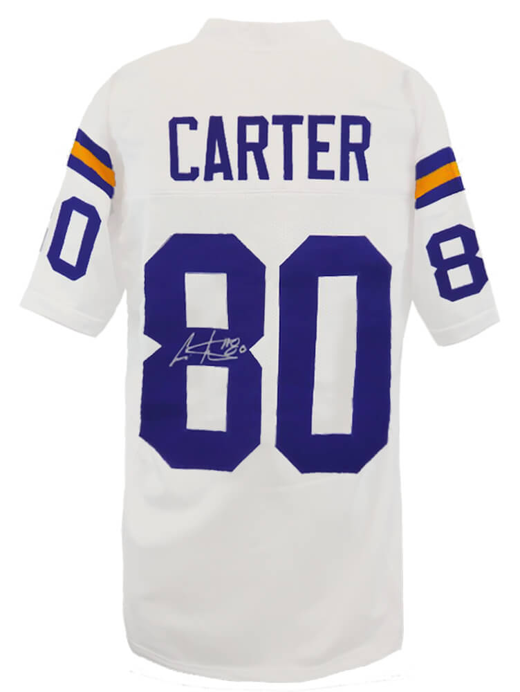 Cris Carter Signed White Throwback Custom Football Jersey