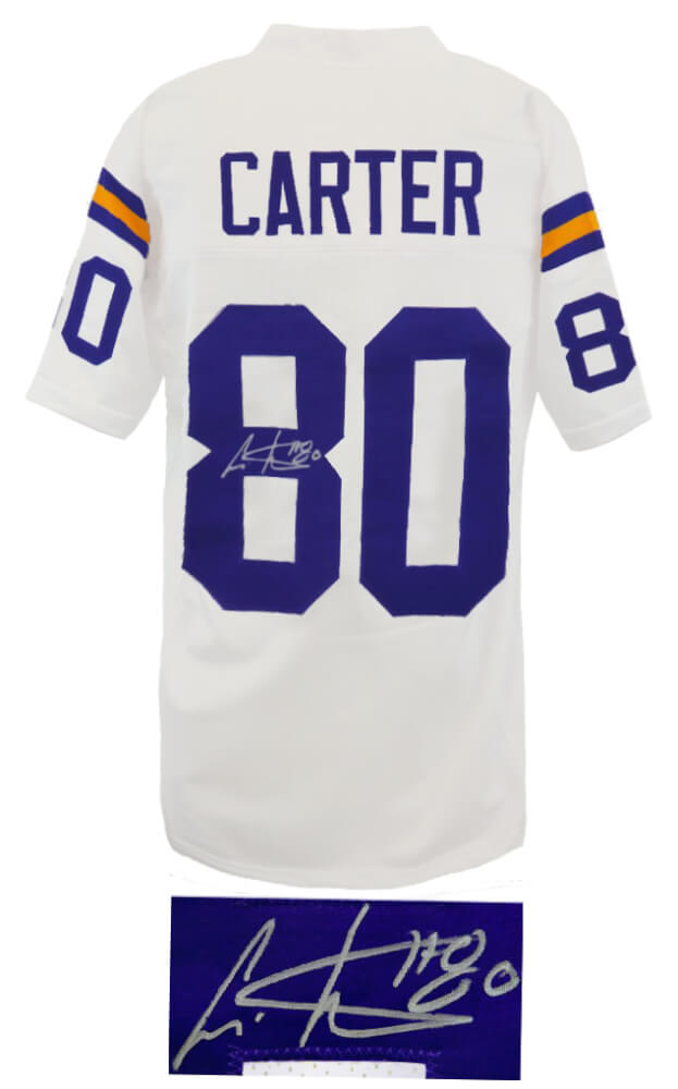 Cris Carter Signed White Throwback Custom Football Jersey