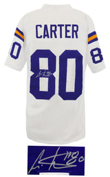 Cris Carter Signed White Throwback Custom Football Jersey