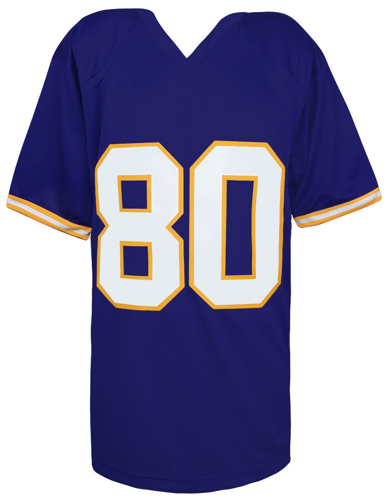 Cris Carter Signed Purple Throwback Custom Football Jersey w/#80