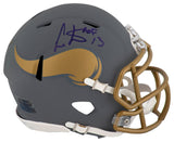 Cris Carter Signed Minnesota Vikings SLATE Riddell Speed Mini Helmet w/HOF'13