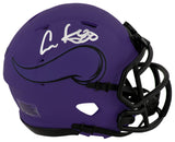 Cris Carter Signed Minnesota Vikings RAVE Riddell Speed Mini Helmet