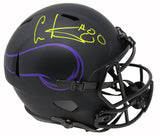 Cris Carter Signed Minnesota Vikings Eclipse Black Matte Riddell Speed Full Size Replica Helmet