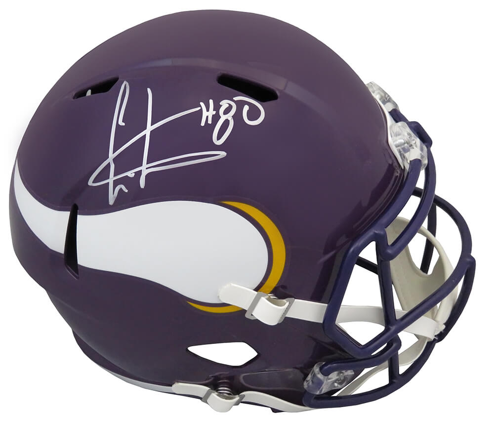 Cris Carter Signed Minnesota Vikings Throwback Riddell Full Size Speed Replica Helmet