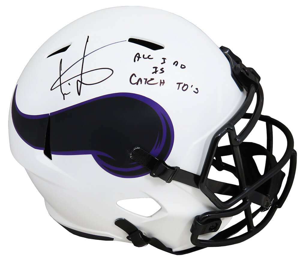 Cris Carter Signed Minnesota Vikings Lunar Eclipse Riddell Full Size Speed Replica Helmet w/All I Do Is Catch TD's