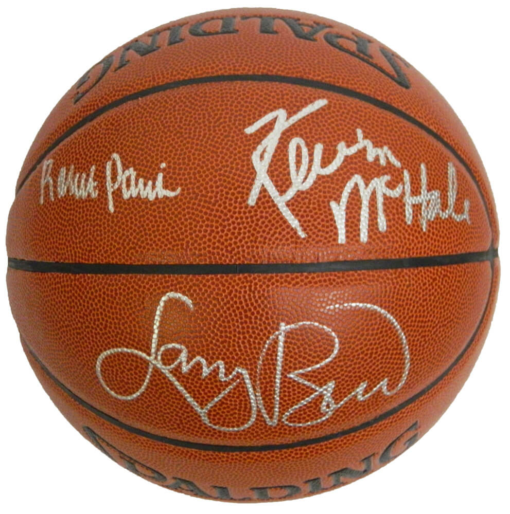 Larry Bird, Kevin McHale & Robert Parish Signed Spalding NBA Indoor/Outdoor Basketball