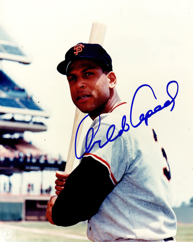 Orlando Cepeda Signed San Francisco Giants Bat Pose 8x10 Photo