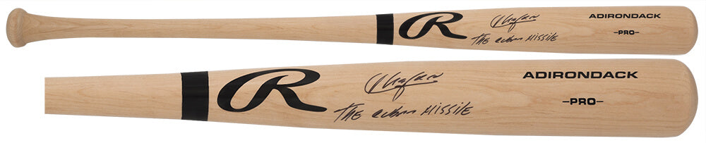 Aroldis Chapman Signed Rawlings Pro Blonde Baseball Bat w/Cuban Missile