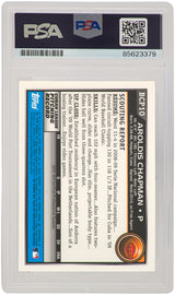Aroldis Chapman Signed Reds 2010 Bowman Chrome Prospects Rookie Baseball Card #BCP10 - (PSA Encapsulated)