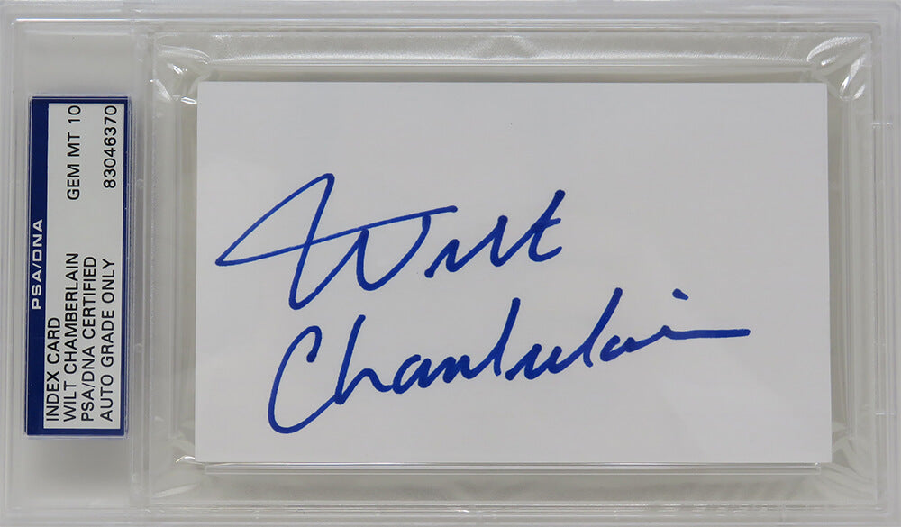 Wilt Chamberlain Signed 3x5 White Index Card (PSA Encapsulated - Autographed Grade 10)