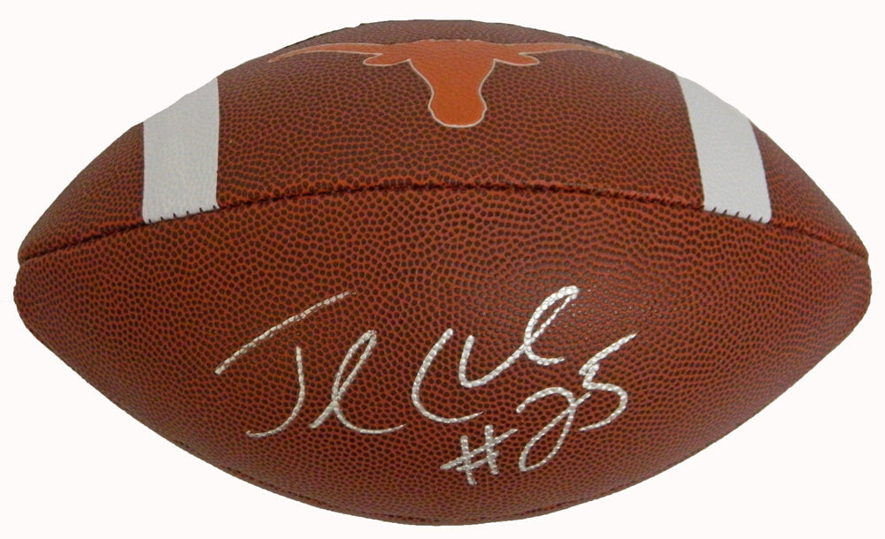 Jamaal Charles Signed Texas Longhorns Rawlings Full-Size Logo Football