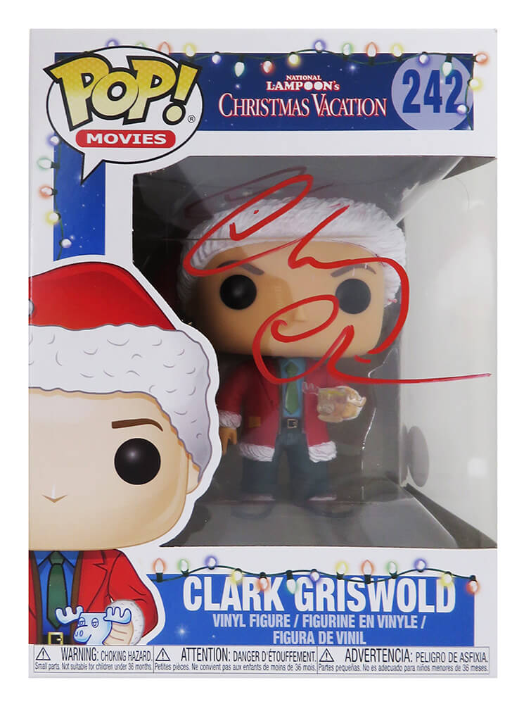 Chevy Chase Signed Christmas Vacation Clark Griswold Funko Pop Vinyl Doll #242