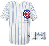 Aroldis Chapman Signed Chicago Cubs White Pinstripe Majestic Replica Baseball Jersey w/16 WS Champs
