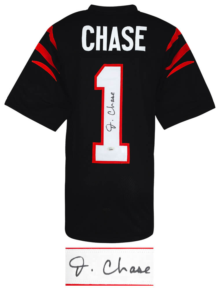 Ja'Marr Chase Signed Black Custom Football Jersey - (JSA)