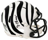 Ja'Marr Chase Signed Bengals Alternate White Riddell Speed Mini Helmet - (Beckett)
