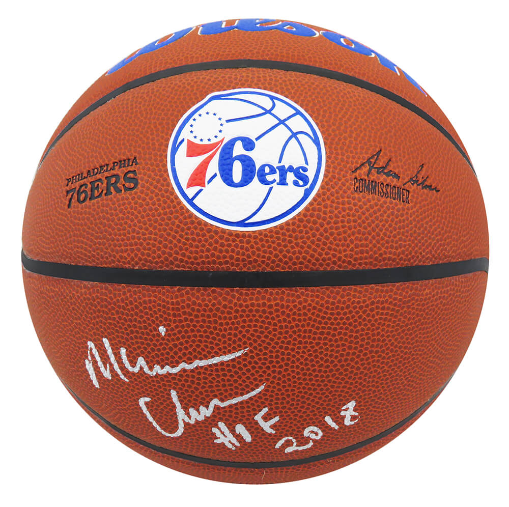 Maurice Cheeks Signed Wilson Philadelphia 76ers Logo NBA Basketball w/HOF'18