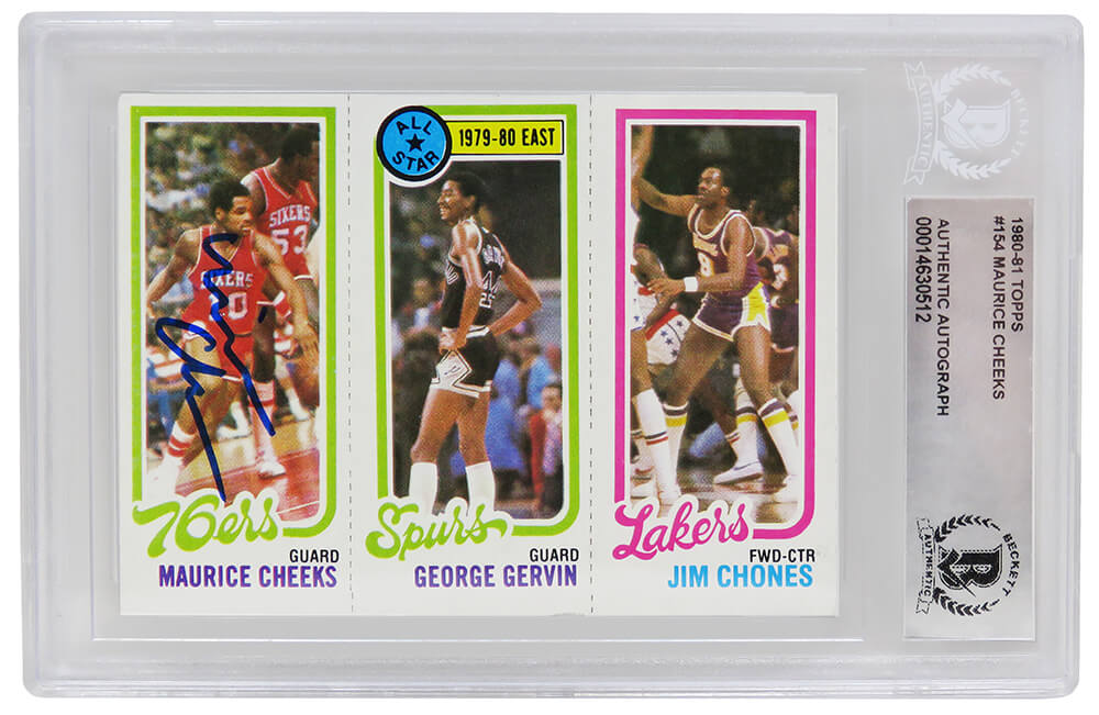 Maurice Cheeks Signed 1980-81 Topps Philadelphia 76ers Rookie Basketball Card #178 - (Beckett Encapsulated)