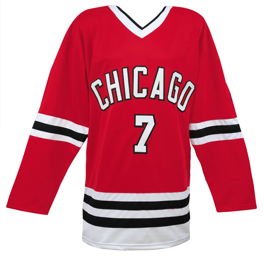 Chris Chelios Signed Red Custom #7 Hockey Jersey w/HOF 2013