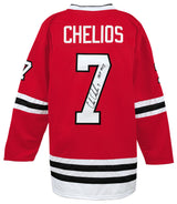 Chris Chelios Signed Red Custom #7 Hockey Jersey w/HOF 2013