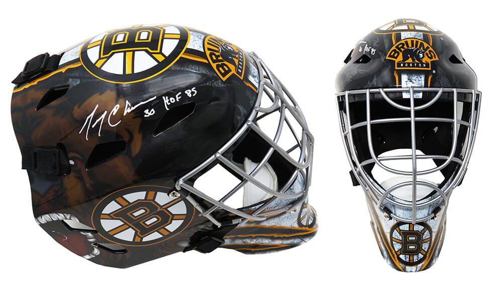 Gerry Cheevers Signed Boston Bruins Replica Goalie Mask w/HOF'85
