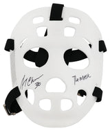 Gerry Cheevers Signed White Throwback Goalie Mask With Black Straps w/The Mask