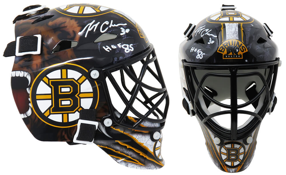 Gerry Cheevers Signed Boston Bruins Mini Hockey Goalie Mask w/HOF'85