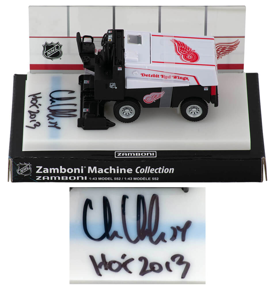 Chris Chelios Signed Detroit Red Wings NHL Mini Zamboni w/HOF 2013