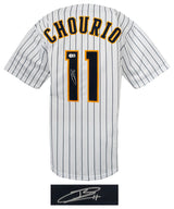 Jackson Chourio Signed White Custom Baseball Jersey - (Beckett)
