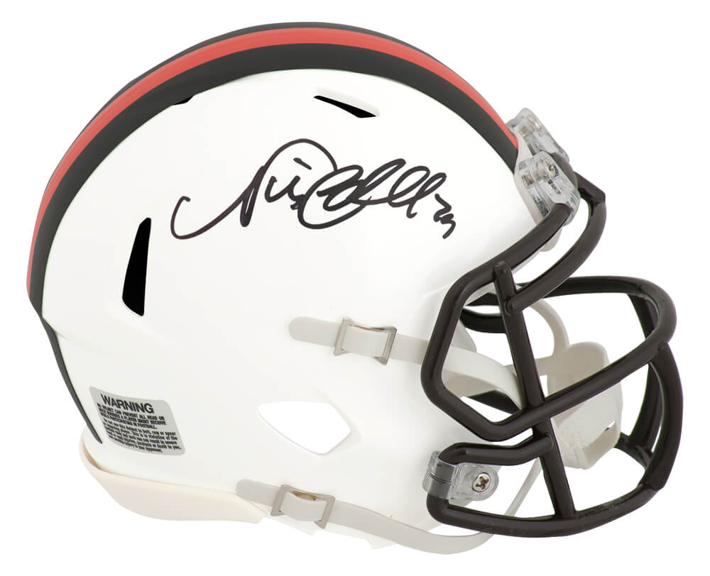 Nick Chubb Signed Cleveland Browns 2023 On-Field Alternate White Riddell Speed Mini Helmet
