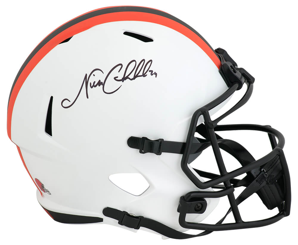 Nick Chubb Signed Cleveland Browns Lunar Eclipse Riddell Full Size Speed Replica Helmet