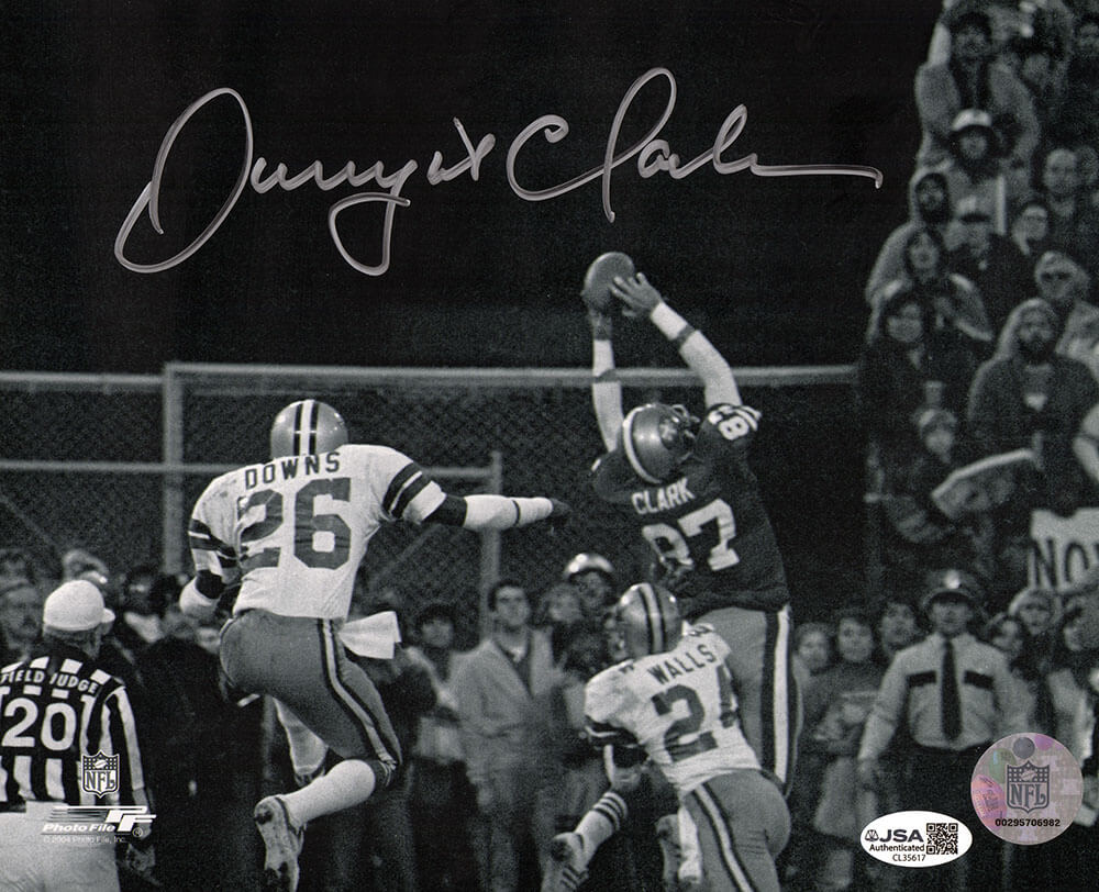 Dwight Clark Signed San Francisco 49ers The Catch B&W 8x10 Photo - (JSA)