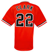 Jack Clark Signed Orange Throwback Custom Baseball Jersey w/Ripper