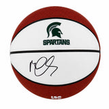 Mateen Cleaves Signed Michigan State Spartans Logo Brands White Logo Basketball