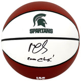Mateen Cleaves Signed Michigan State Spartans Logo Brands White Logo Basketball w/2000 Champs