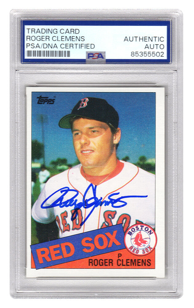 Roger Clemens Signed Red Sox 1985 Topps Rookie Baseball Card #181 - (PSA Encapsulated)